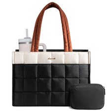Tote Bag for Women, Puffer Work Handbag 15.6 Inch Laptop Purse for Nurse Teac...