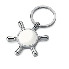 Portachiavi TIMONE in acciaio Cromato PERSONALIZZATO con Foto e Testo!!!