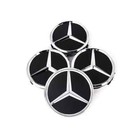 4PCS Wheel Center Hub Caps 75mm Black Logo Badge Emblem for Mercedes Benz
