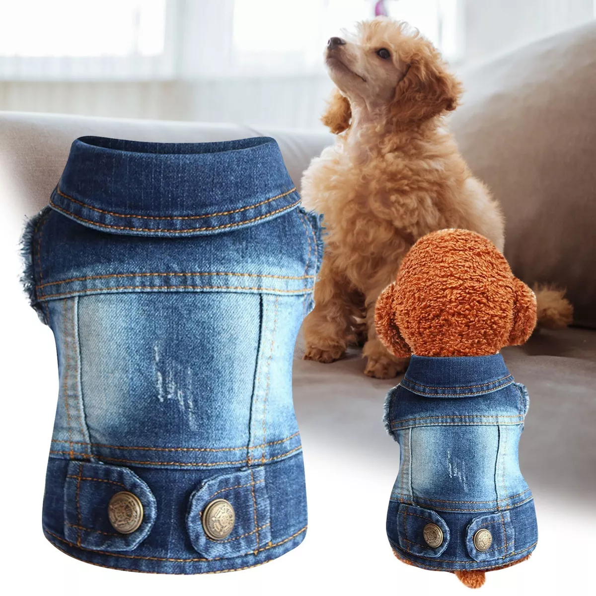 Dog jean vest top
