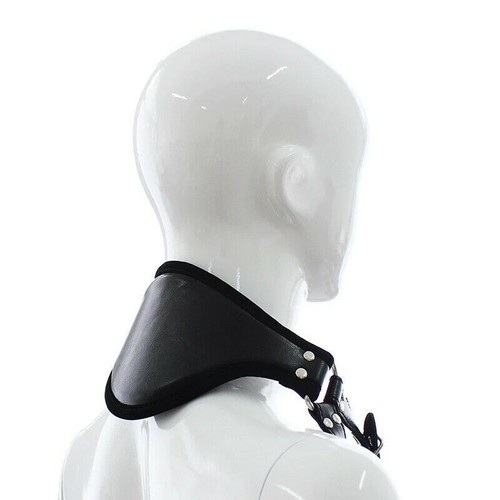 PU Leg Open Ankle Cuffs Restraint Body Neck Protection Bondage Legcuffs Harness - Picture 6 of 9
