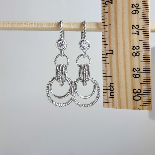 JUDITH RIPKA Sterling Silver 925 Cubic Zirconia Statement Dangle Earrings - Picture 6 of 6