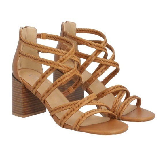 APL Sandali con cinturino Paloma intrecciati Market & Spruce Vegan Cognac nuovi con etichette taglia 9