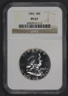 1963 50c FRANKLIN HALF DOLLAR *NGC PROOF 67* LOT#J652