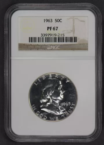 1963 50c FRANKLIN HALF DOLLAR *NGC PROOF 67* LOT#J652