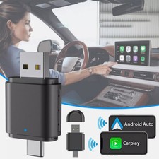 Auto Car Play Wireless Adapter CarPlay for IOS- iPhone Android Type-C USB 2-in-1