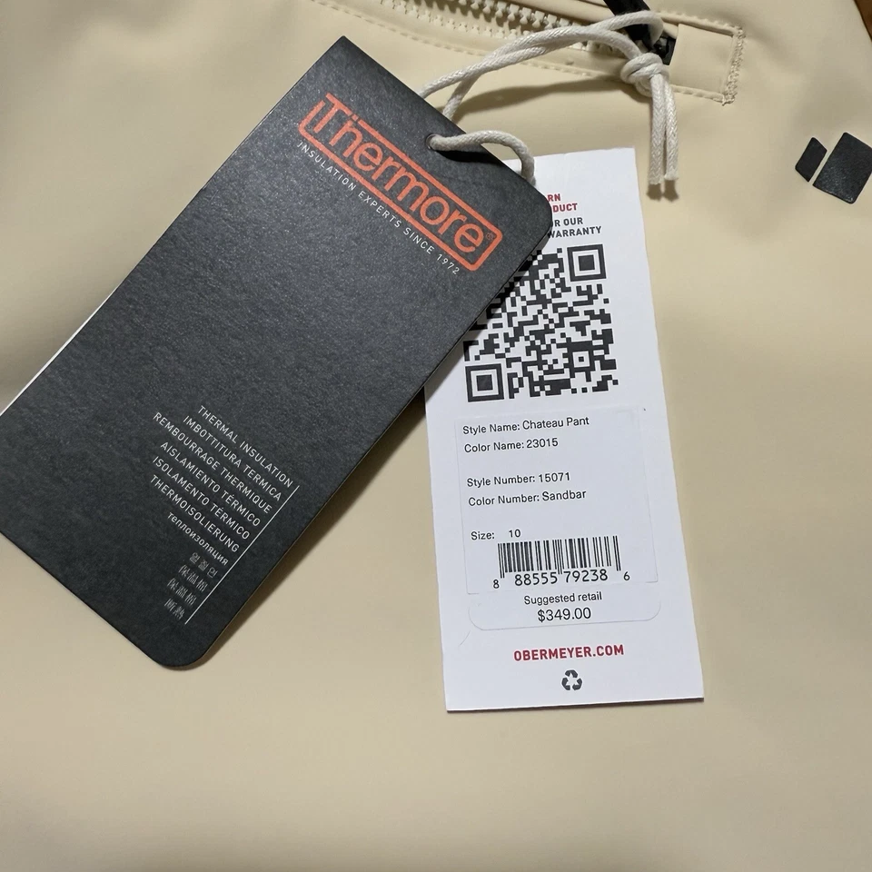 Pantalones de esquí/snowboard Obermeyer para mujer 10 (medianos) barra de arena Foto 3 de 4