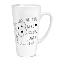 All You Need Is Love Und Einen Hund 483Ml Groß Latte Becher Tasse - Lustig Welpe