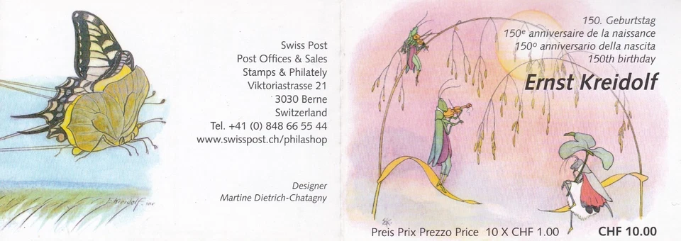 OUT2024 SWITZERLAND Stamp Booklet Ernst Kreidolf First Day Canceled - Image 2 of 3