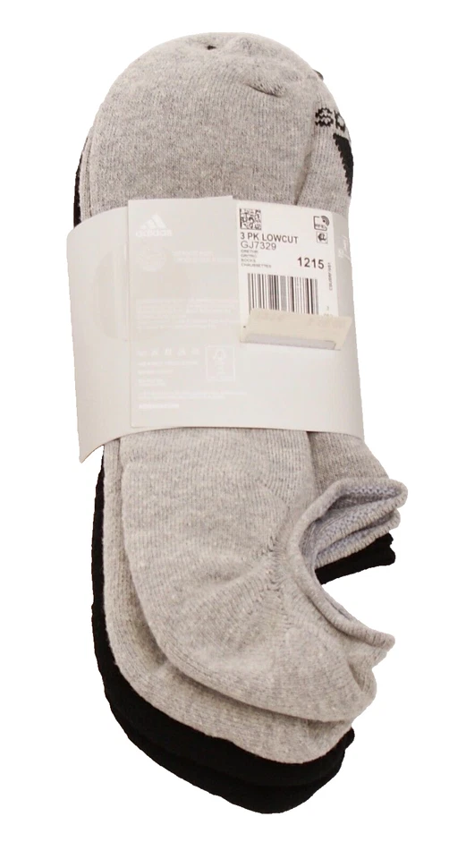 Calcetines Adidas Golf Para Hombre 12.5-15 Blanco Gris Negro Corte Bajo Paquete de 3 Pares Foto 2 de 3