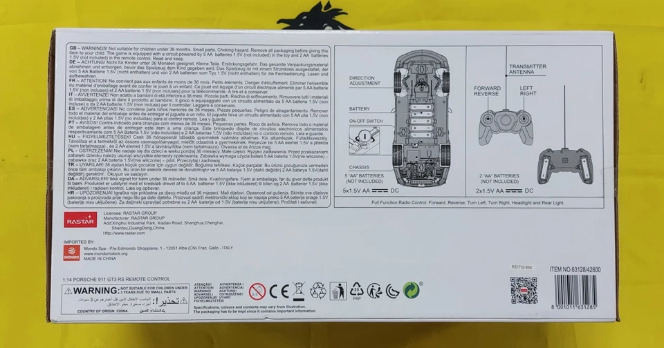 Modellino radiocomandato Porsche 911 GT3 RS - RASTAR - Mondo Motors - Originale - Immagine 4 di 4