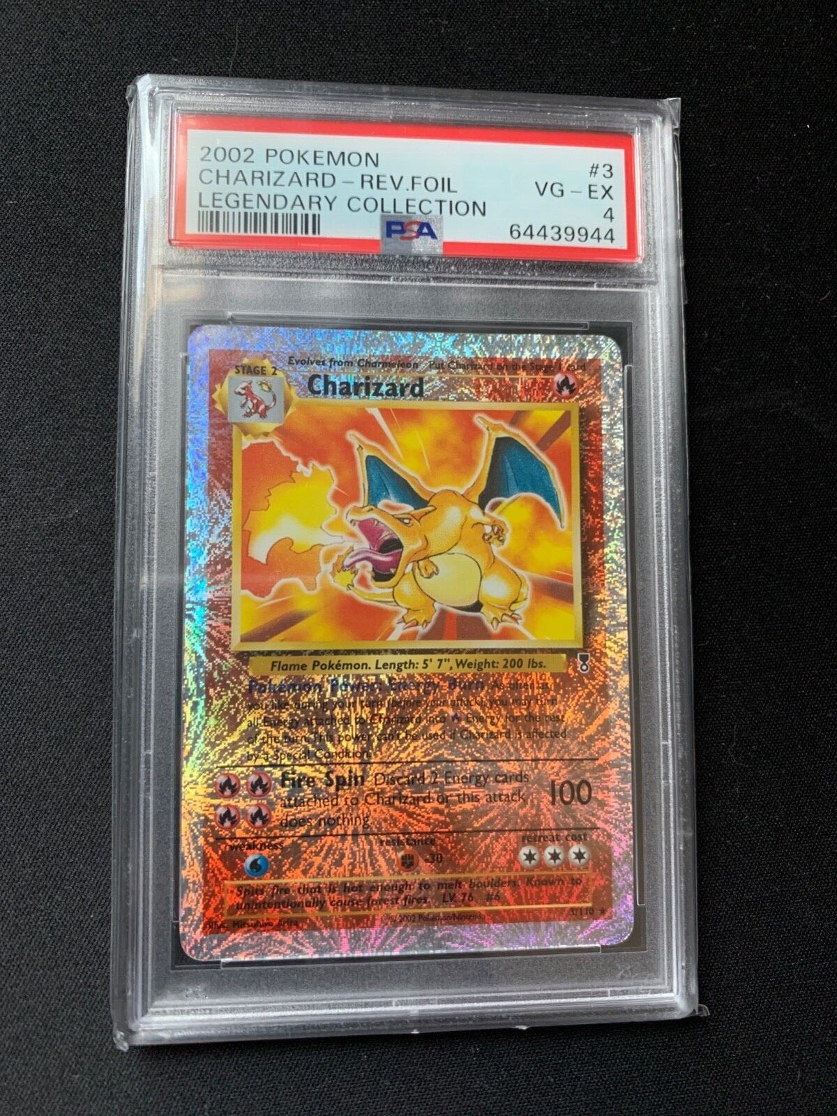 2002 CHARIZARD - REV FOIL LEGENDARY COLLECTION PSA 4