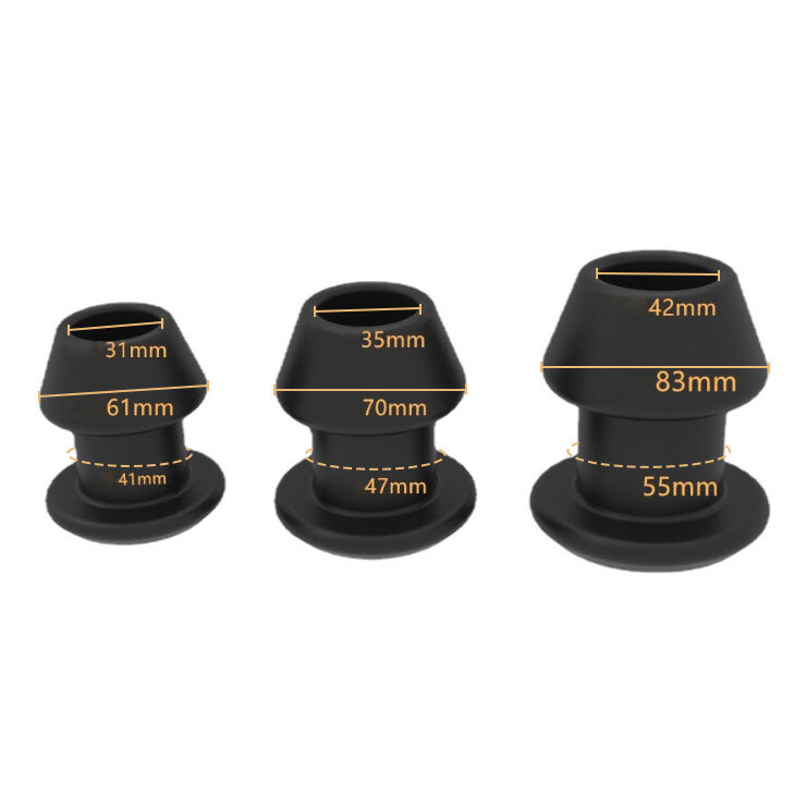 Plug Anal Évidé (Hollow) Grand Format – Dilatateur En Silicone Noir – Sans Phtalate – Unisexe