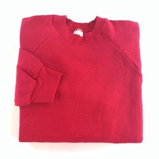 Vintage 90s Raglan Crewneck Sweatshirt Womens XL Pink Blank Pullover Made USA