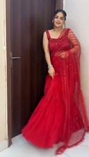 UNSTITCH BLOUSE LEHENGA SAREE LEHNGA SARI INDIAN PAKISTANI WEDDING PARTY WEAR