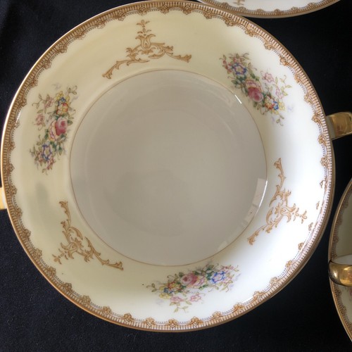 Set 6 ciotole e piattini brodo vintage MEITA CHINA con bordo oro DIPINTI A MANO - Foto 17 di 24