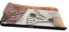 Hammer & Axe 5-in-1 BBQ Grill Tool Set Fork,Spatula, Brush, Corkscrew Multi-tool