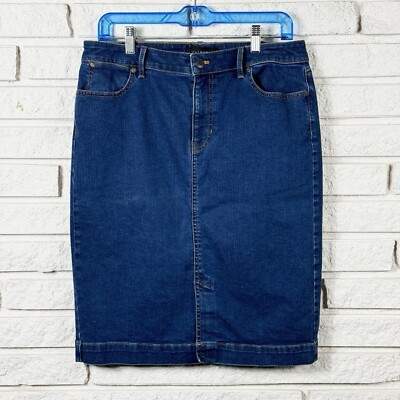 Talbots Jean Skirt Blue Denim Straight Women's Size 10
