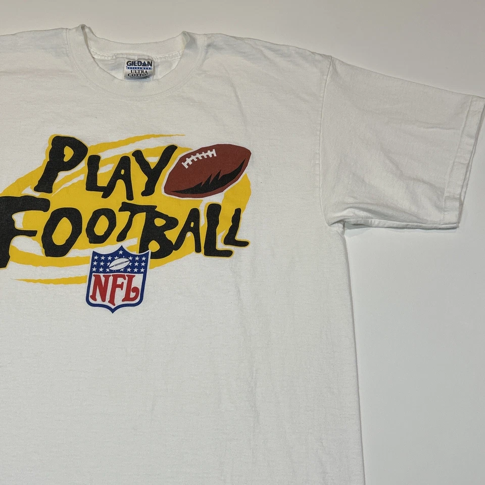 Camiseta de fútbol americano NFL Play para hombre talla XL extra grande blanca gráfica logotipo deletreado Foto 4 de 4