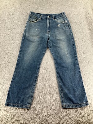 Vintage Def Jam University Jeans Mens 36x34 Blue Baggy Rap Streetwear Distressed