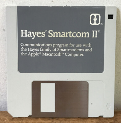 Vtg 1986 Hayes Smartcom II Communications Program Apple Macintosh Floppy Disk