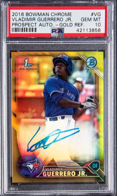 Vladimir Guerrero Jr. 2016 Bowman Chrome GOLD Refractor Auto RC (#46/50) PSA 10