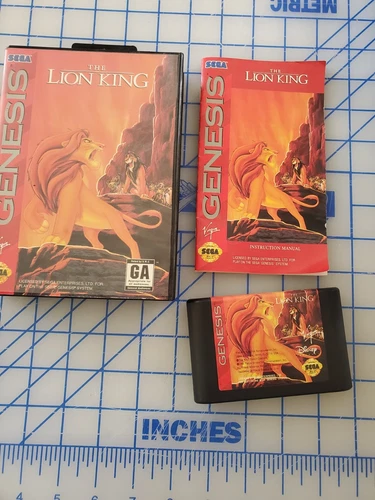 The Lion King (Sega Genesis, 1994) Complete CASE, MANUAL, AND CARTRIDGE