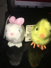 Easter Bunny Chics Wind Up Toys Lot Of Two
