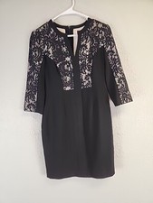 NWOT Eliza J. Black Lace Overlay Dress Sz 4P