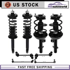 8pc Front Rear Struts w/ Coil Spring Sway Bars for 2013 - 2017 Honda Accord 2.4L