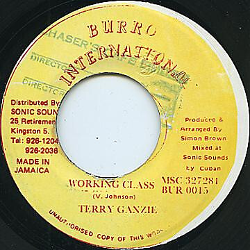 ジャマイカ7” Terry Ganzie Working Class BUR0015 Burro International /00080 7