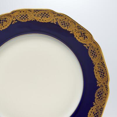 Hutschenreuther Germany Madeleine Cobalt Blue Gold Salad Plates 6