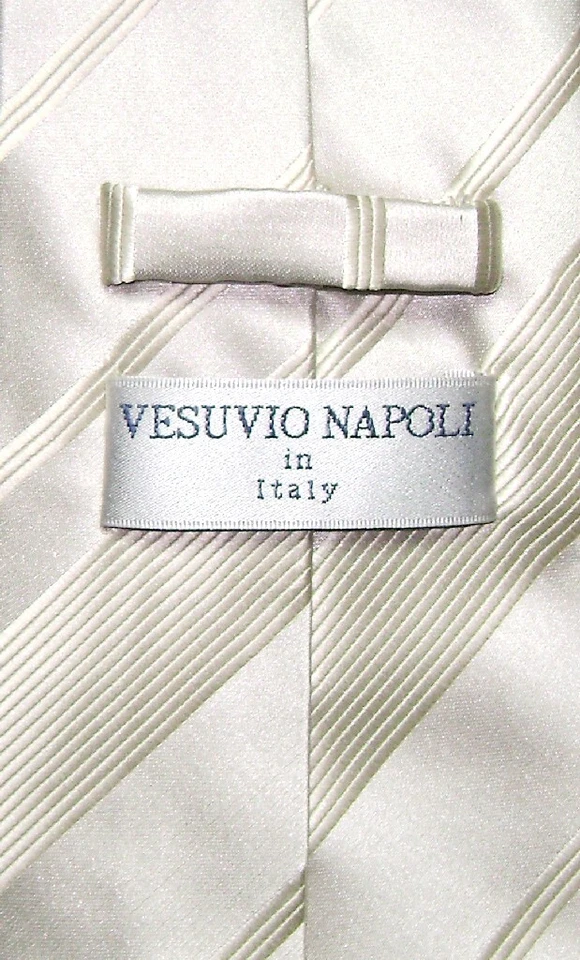Corbata de cuello Vesuvio Napoli color liso tejido a rayas diseño corbata para esmoquin o traje Foto 2 de 2