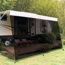 JAOGAUS Tendalino per Camper, Schermo Parasole in Rete Nera 8x10FT, Tenda