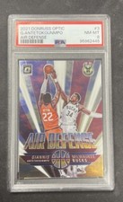 2021 DONRUSS OPTIC AIR DEFENSE INSERT #3 GIANNIS ANTETOKOUNMPO GRADED PSA 8