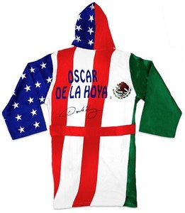 Oscar De La Hoya Autographed Boxing Robe ASI Proof