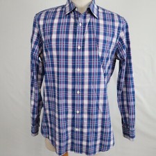 Banana Republic Shirt Mens Large Tailored Slim Fit Button Up Plaid Long Sleeve