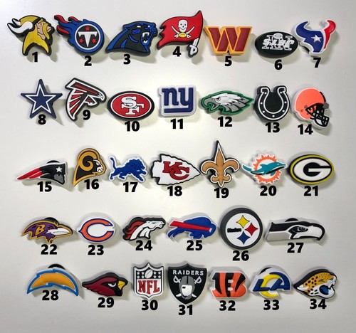 Dijes de la NFL compatibles para cocodrilos y zapatillas (fútbol americano de la NFL los 32 equipos) - Imagen 2 de 6