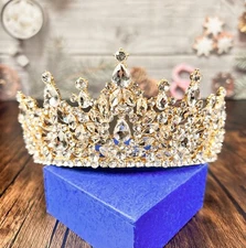 Queen Crown, Gold Princess Tiaras and Crowns Wedding Tiara and Crown for Bride
