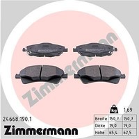 Zimmermann 24668.190.1 Bremsbelagsatz, Scheibenbremse FüR Toyota
