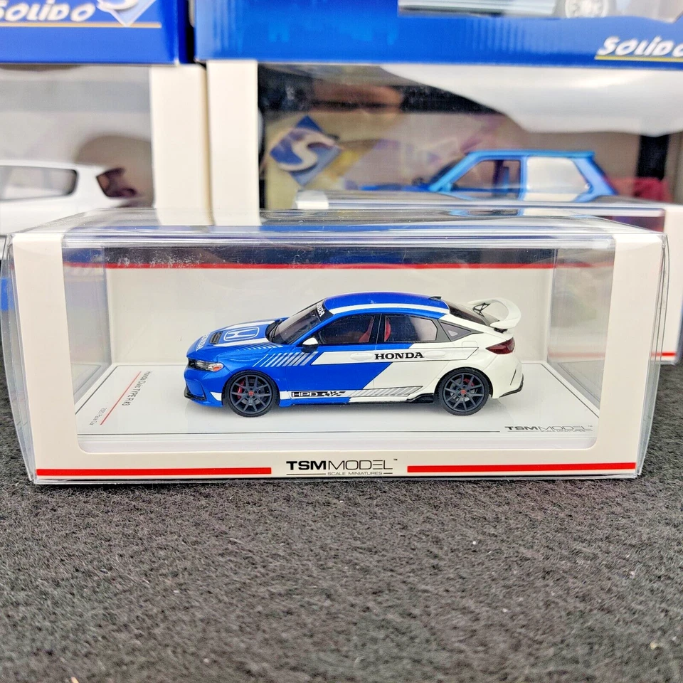AUTO TSM MODEL HONDA CIVIC TIPO R #3 2023 PACE CAR BLU E BIANCO 1:43 NUOVA - Immagine 2 di 4