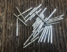 Vintage Silver Plated Laster Cut Sparkle Effect Metal Skinny Cylinder Bead Lot