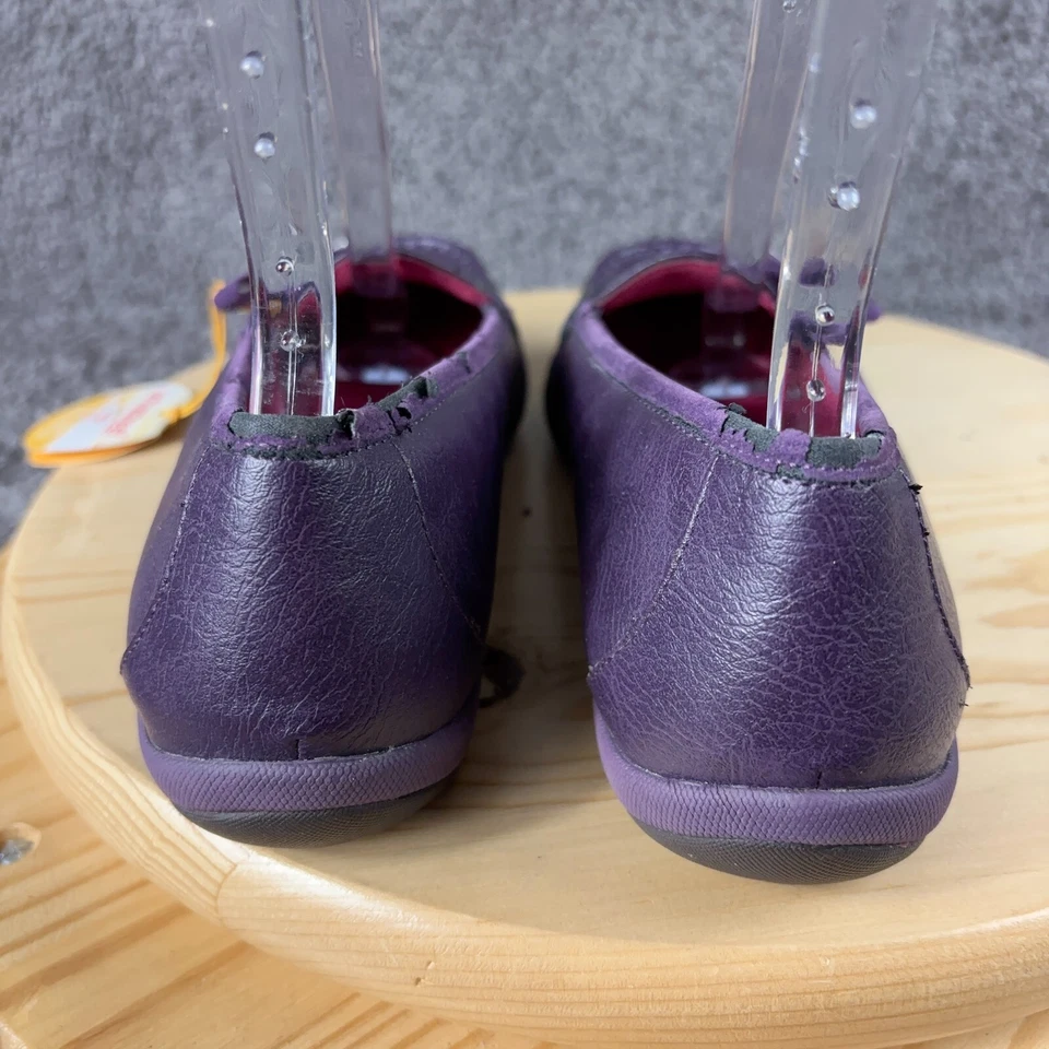 Mocasín Orthaheel Mae para mujer talla 9 púrpura imitación cuero sin cordones cómodo zapato plano Foto 4 de 4