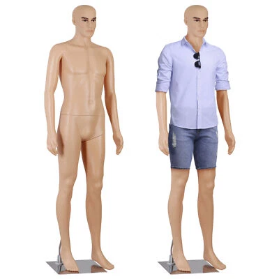 SEGAWE 73" Male Mannequin Full Body Realistic Form Clothing Model w/360° Rotating Head
