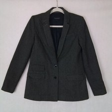 Banana Republic Women's Gray Notch Lapel 2 Button Sz 2 Blazer With Pocket