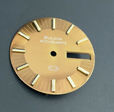 Zifferblatt Bulova accuquartz Day-Date SINGER A Spiegel mm28 Bronze