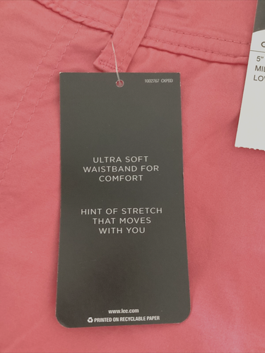 LEE REGULAR FIT MIDRISE DARK CORAL PINK (LOVAT) CARGO SHORTS Sz 22 M - Picture 9 of 9