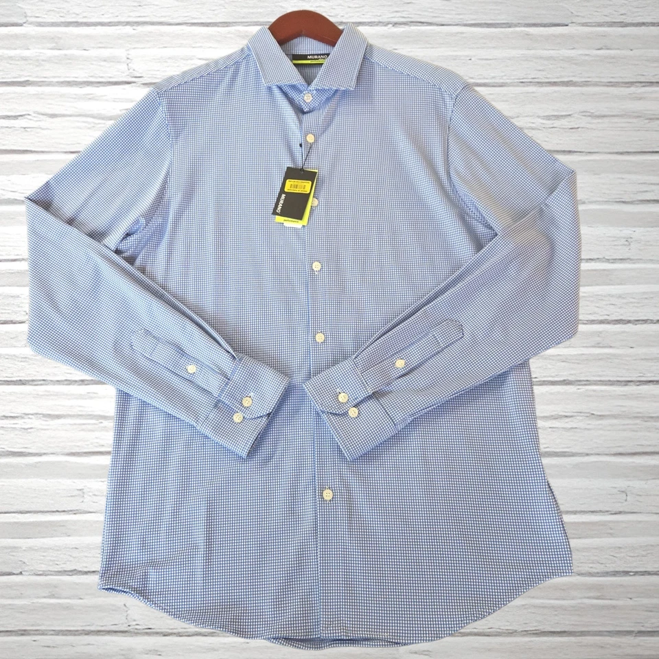 Camisa Murano Performance Calce Ajustado Grande L Azul Nueva con Etiquetas Foto 3 de 4