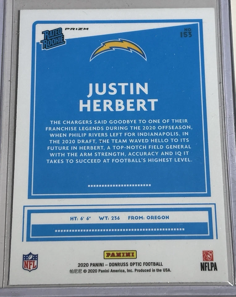 2020 Optic Holo Pink Preview 2019 Select XRC Prizm Justin Herbert Rookie 10x Lot - Image 4 of 4
