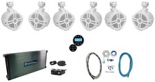 6 Rockville RWB70W White 6.5" Marine Wakeboard Swivel Speakers Amp Receiver